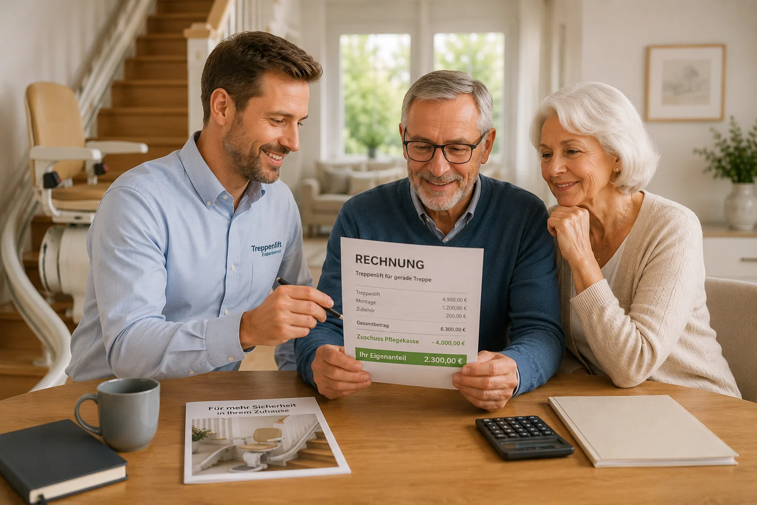 Pflegekasse: Bis zu 4.180€ Zuschuss für Ihren Treppenlift